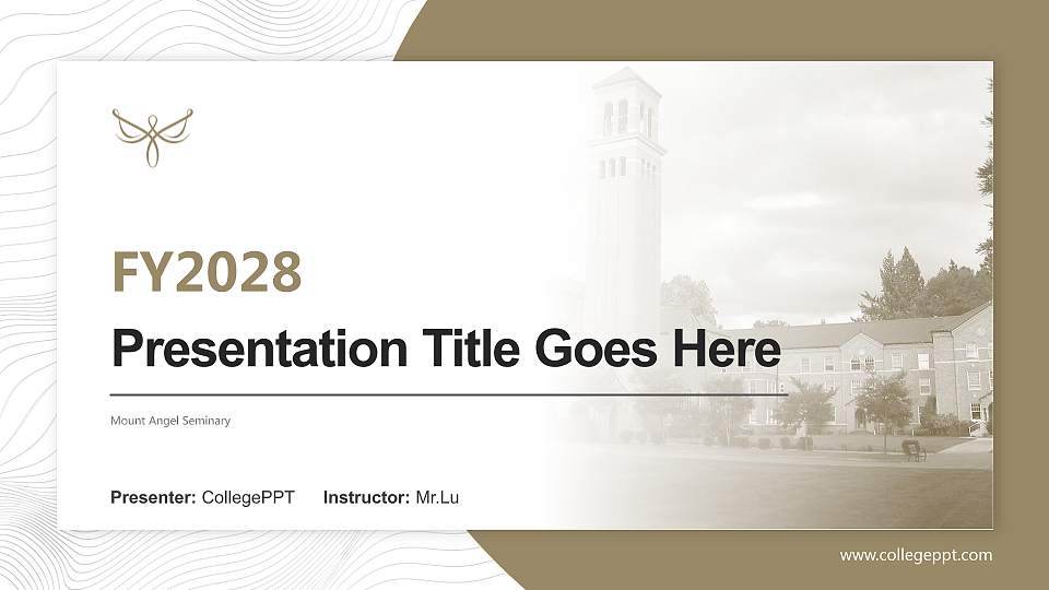 Mount Angel Seminary Academic Presentation/Research Findings Report PPT Template16:9 ratio PPT effect preview image