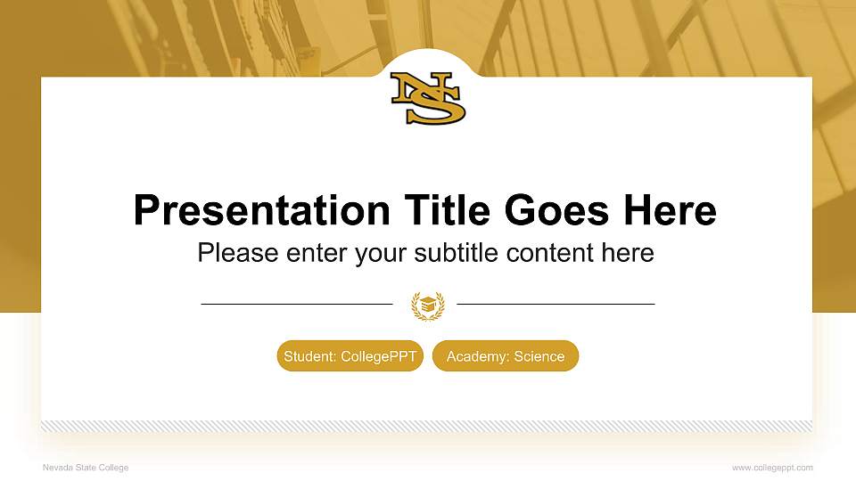 Nevada State College National Scholarship Defense PPT Template16:9 ratio PPT effect preview image