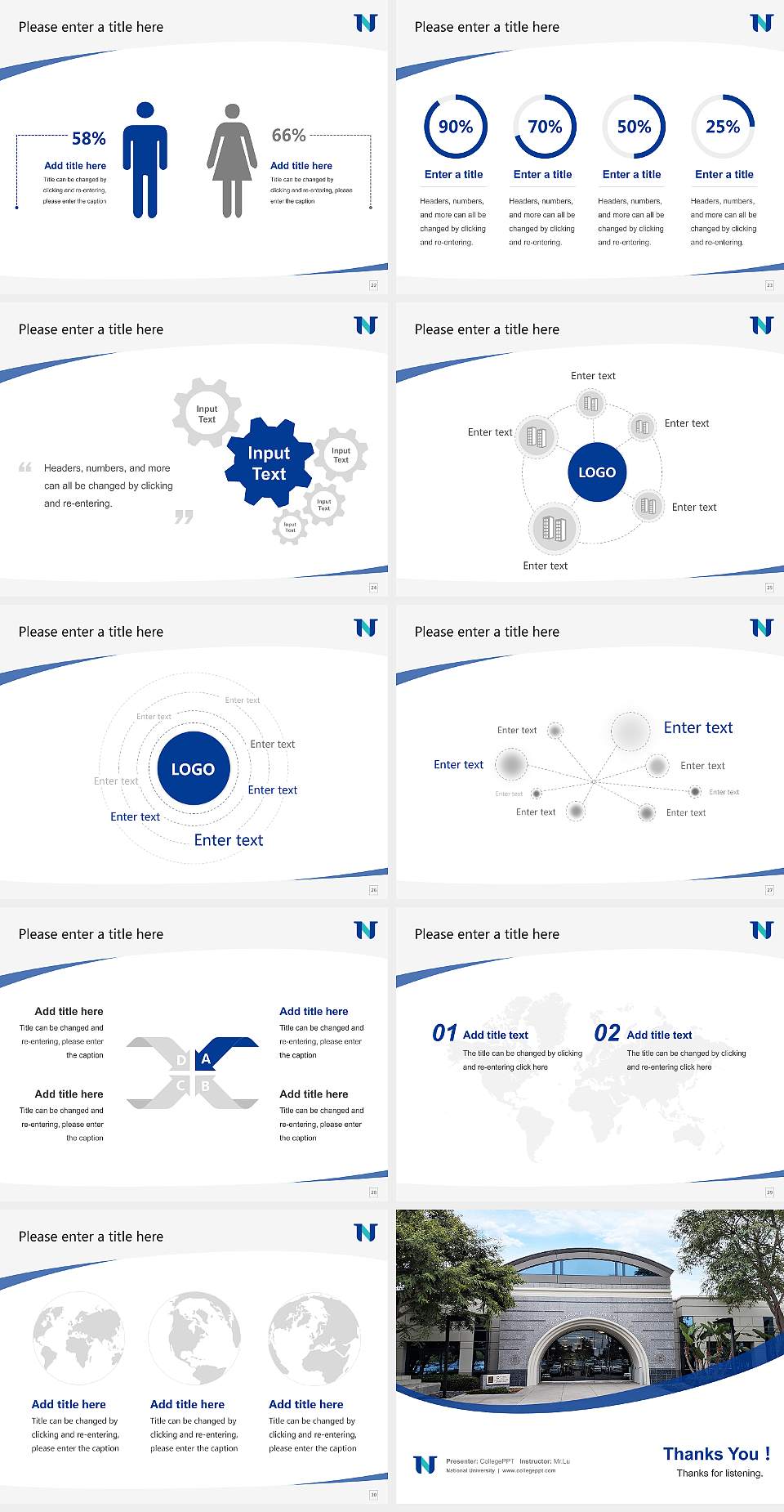 National University Course/Courseware Creation PPT Template4:3 ratio PPT effect preview image4