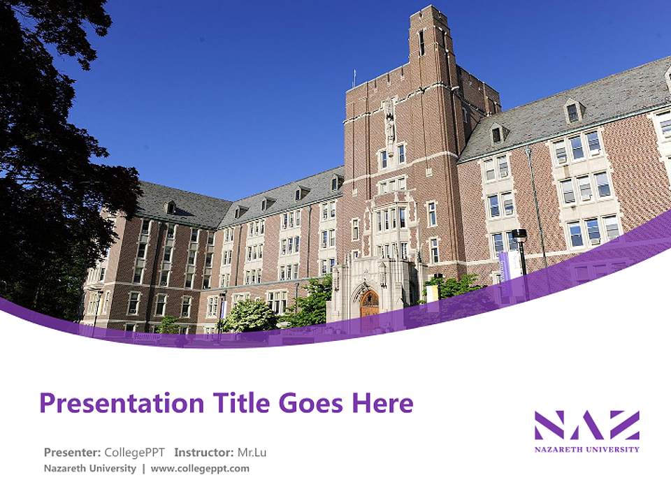 Nazareth University Course/Courseware Creation PPT Template4:3 ratio PPT effect preview image5