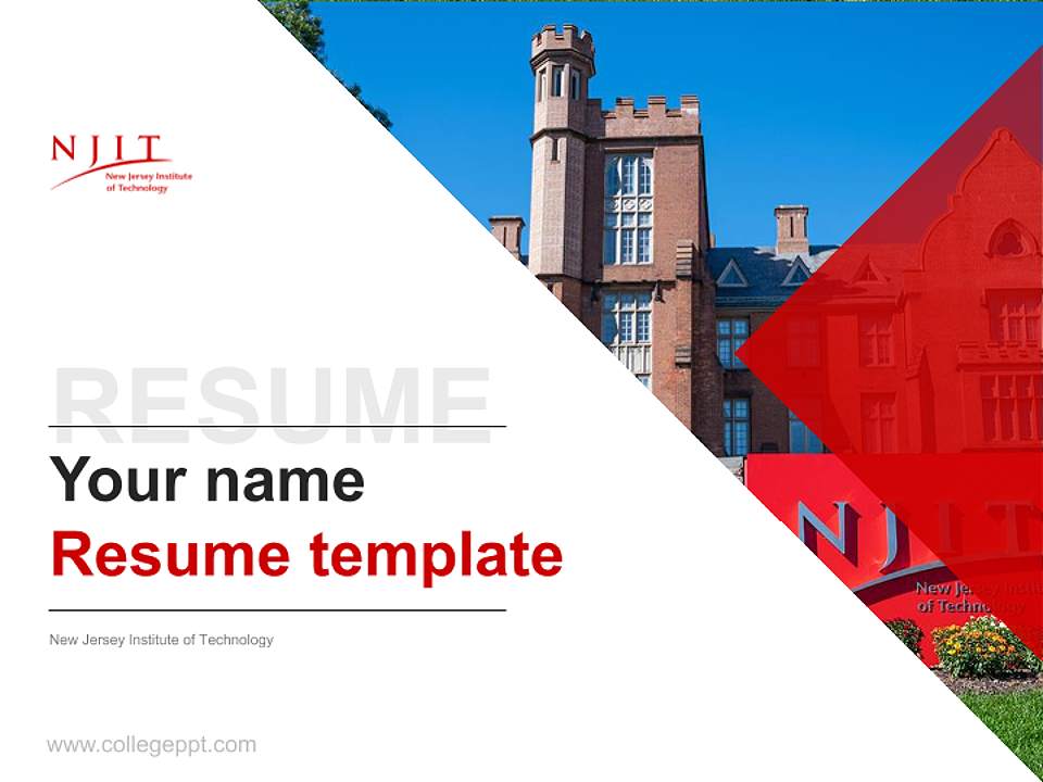 New Jersey Institute of Technology Resume PPT Template4:3 ratio PPT effect preview image5