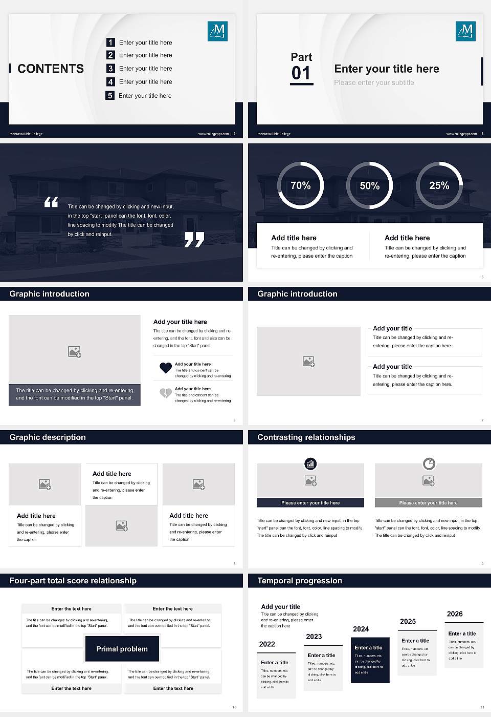Montana Bible College Thesis Proposal/Graduation Defense PPT Template16:9 ratio PPT effect preview image2