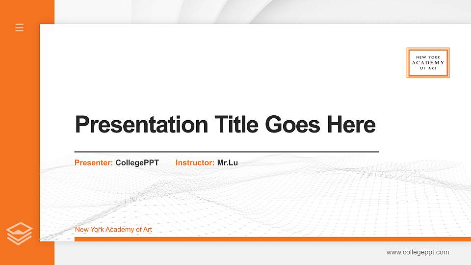 New York Academy of Art Thesis Proposal/Graduation Defense PPT Template16:9 ratio PPT effect preview image