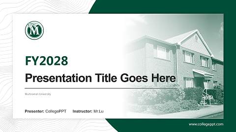 Multnomah University Academic Presentation/Research Findings Report PPT Template