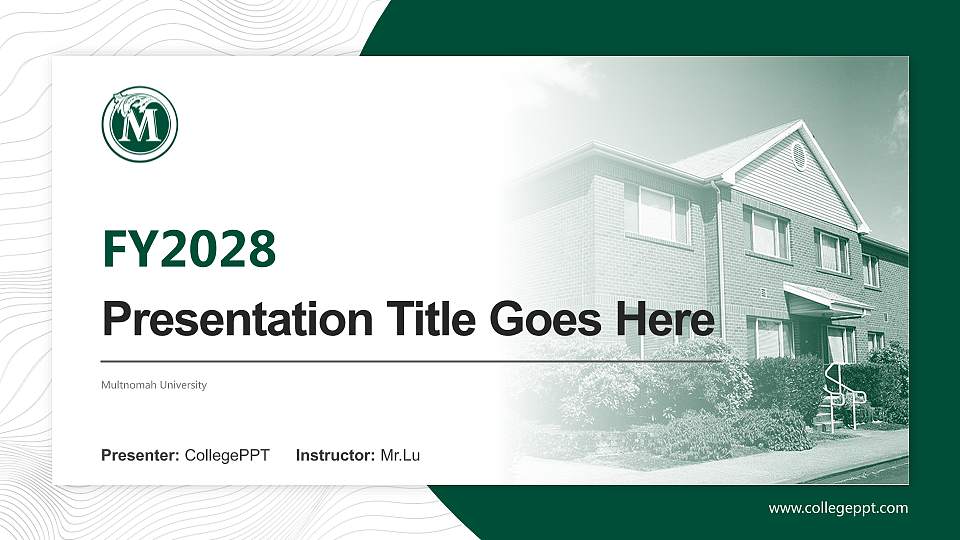 Multnomah University Academic Presentation/Research Findings Report PPT Template16:9 ratio PPT effect preview image