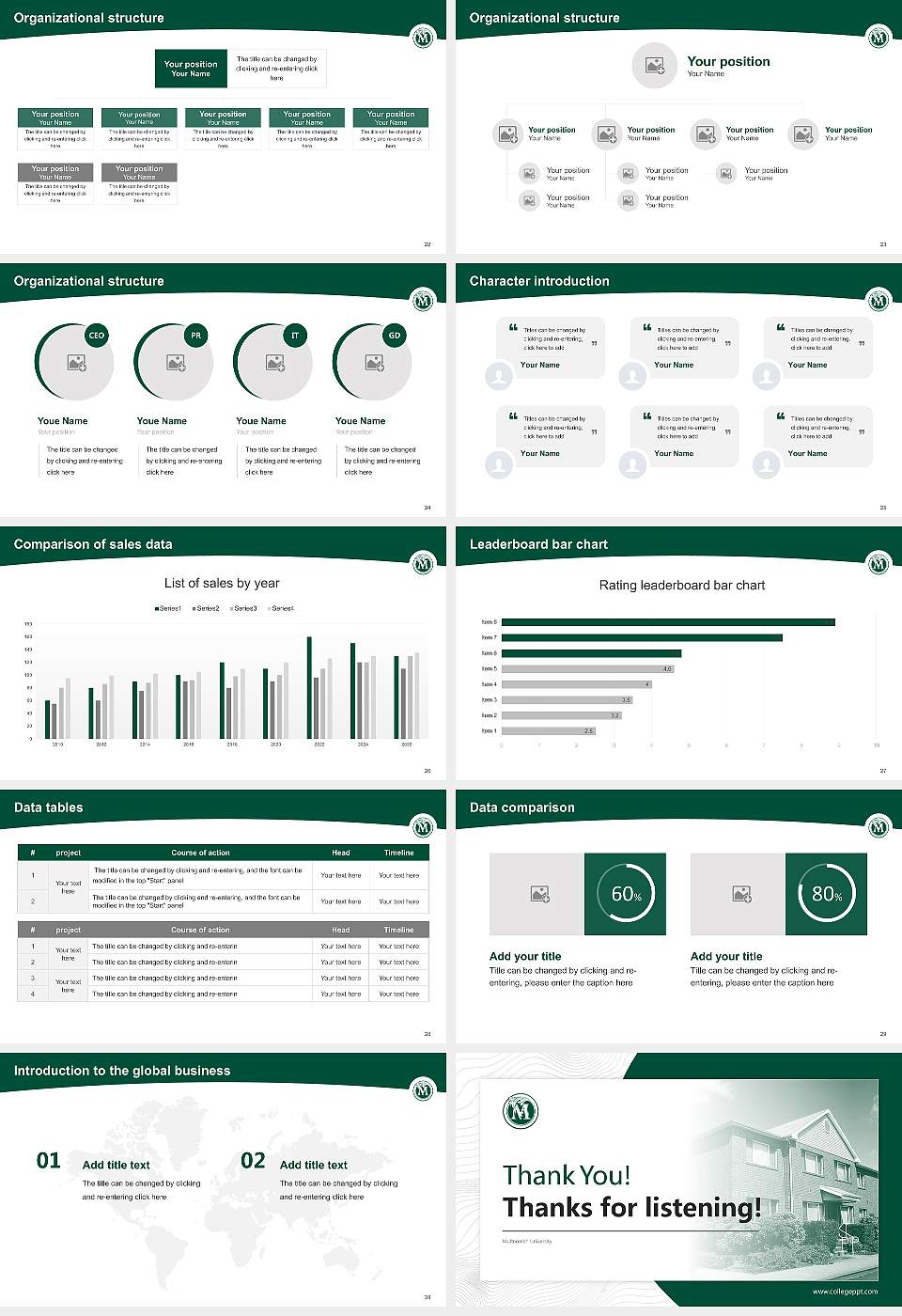 Multnomah University Academic Presentation/Research Findings Report PPT Template16:9 ratio PPT effect preview image4