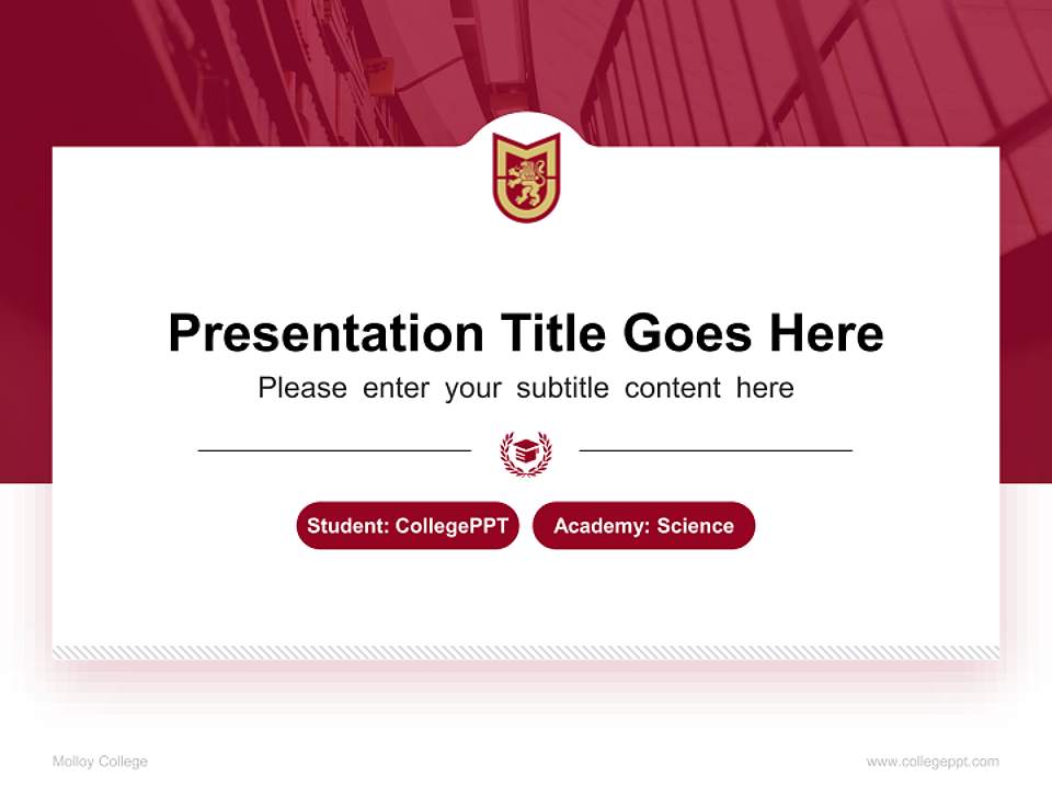 Molloy College National Scholarship Defense PPT Template4:3 ratio PPT effect preview image4
