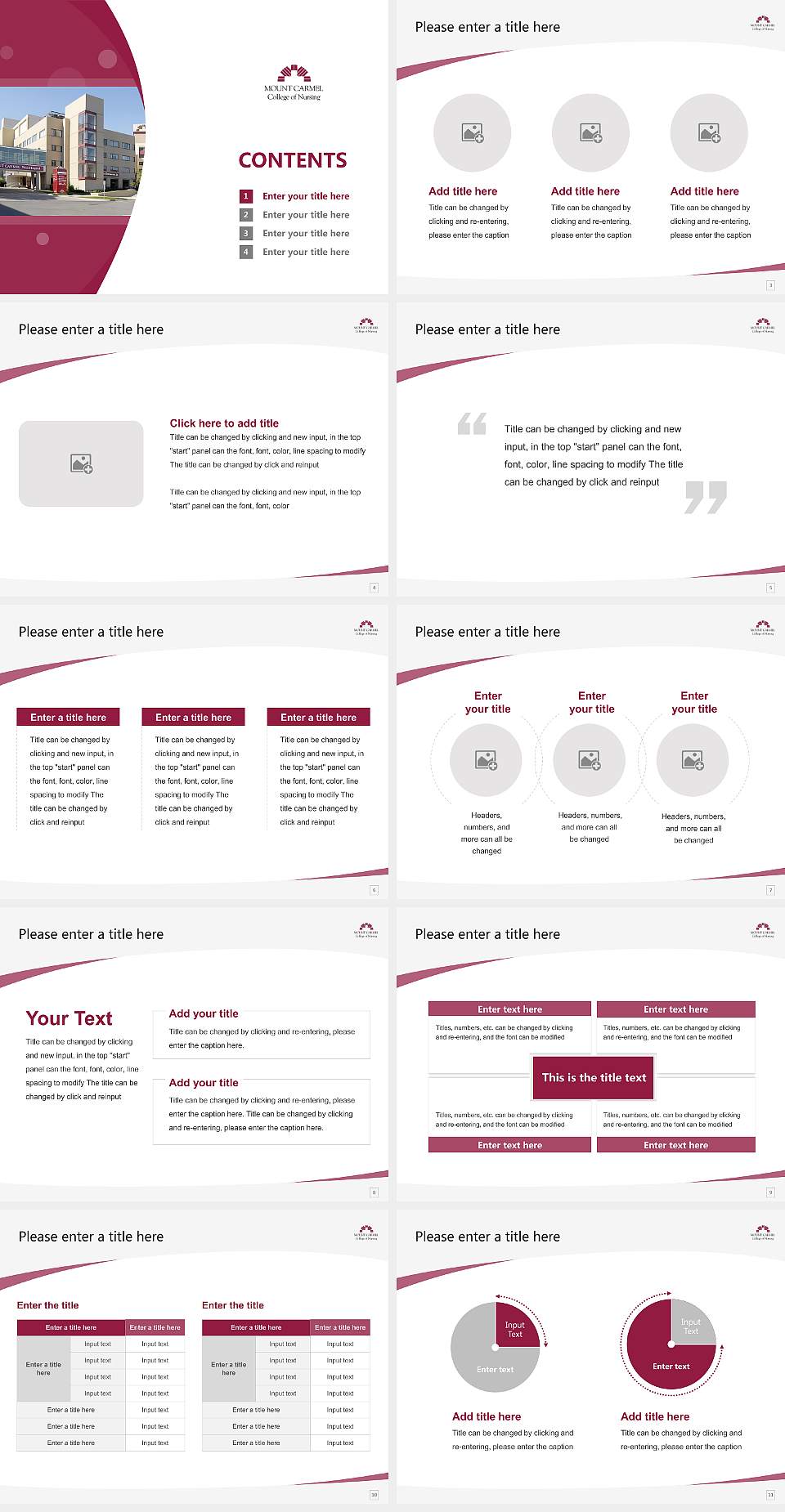Mount Carmel College of Nursing Course/Courseware Creation PPT Template4:3 ratio PPT effect preview image2