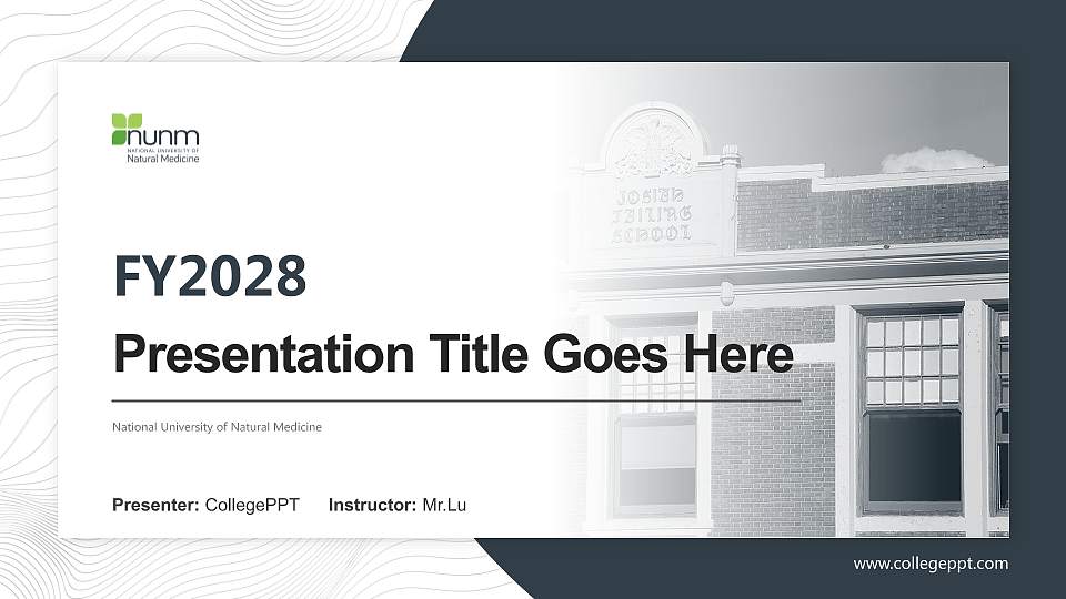 National University of Natural Medicine Academic Presentation/Research Findings Report PPT Template16:9 ratio PPT effect preview image