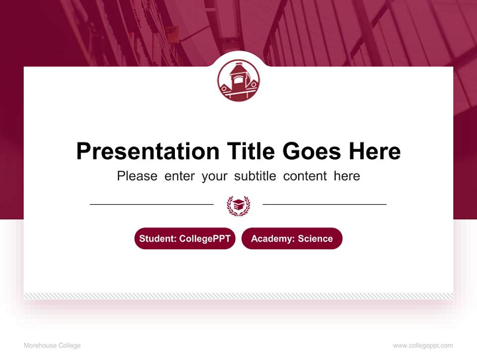 Morehouse College National Scholarship Defense PPT Template4:3 ratio PPT effect preview image4