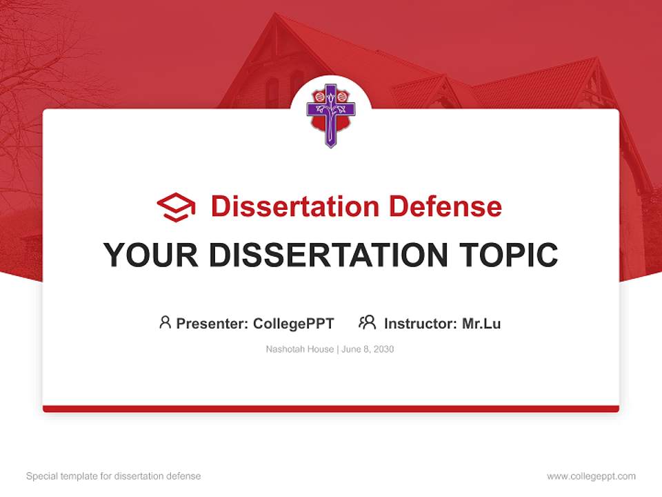 Nashotah House Graduation Thesis Defense PPT Template4:3 ratio PPT effect preview image7