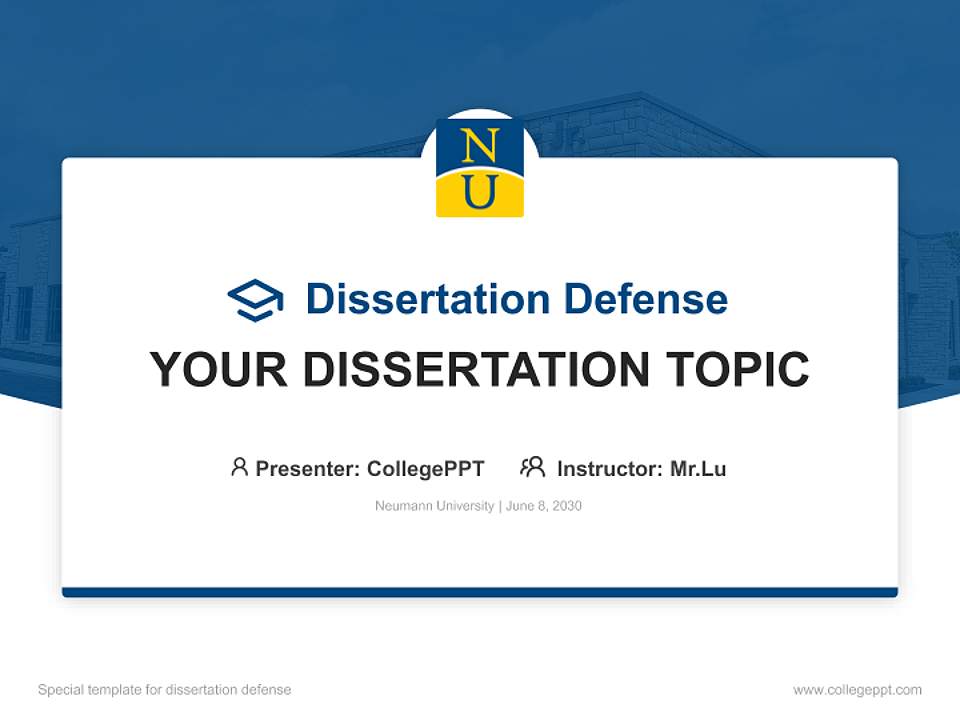 Neumann University Graduation Thesis Defense PPT Template4:3 ratio PPT effect preview image7