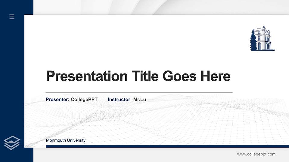 Monmouth University Thesis Proposal/Graduation Defense PPT Template16:9 ratio PPT effect preview image