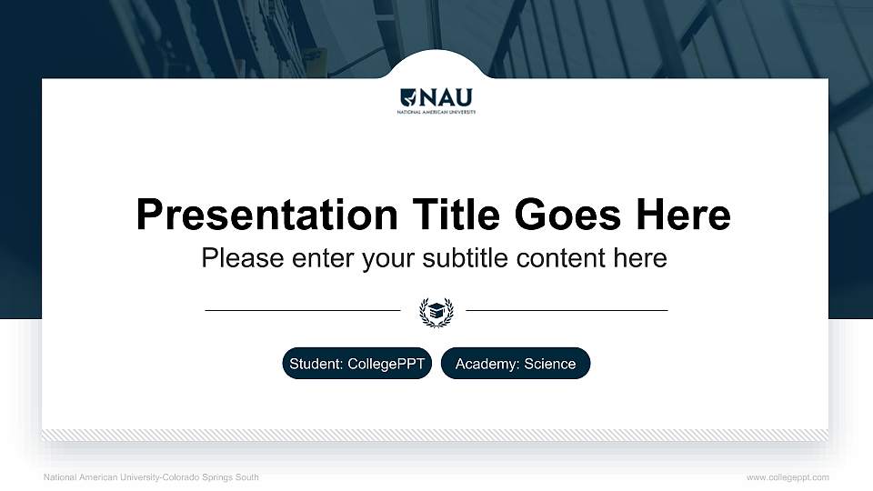 National American University-Colorado Springs South National Scholarship Defense PPT Template16:9 ratio PPT effect preview image