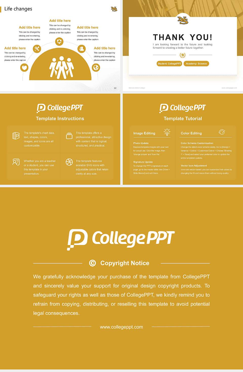 Nevada State College National Scholarship Defense PPT Template4:3 ratio PPT effect preview image4