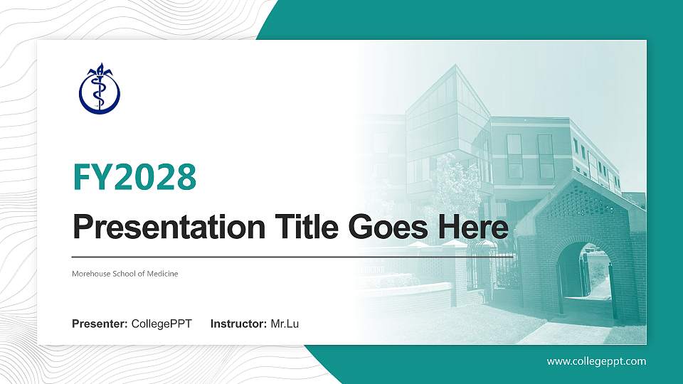 Morehouse School of Medicine Academic Presentation/Research Findings Report PPT Template16:9 ratio PPT effect preview image