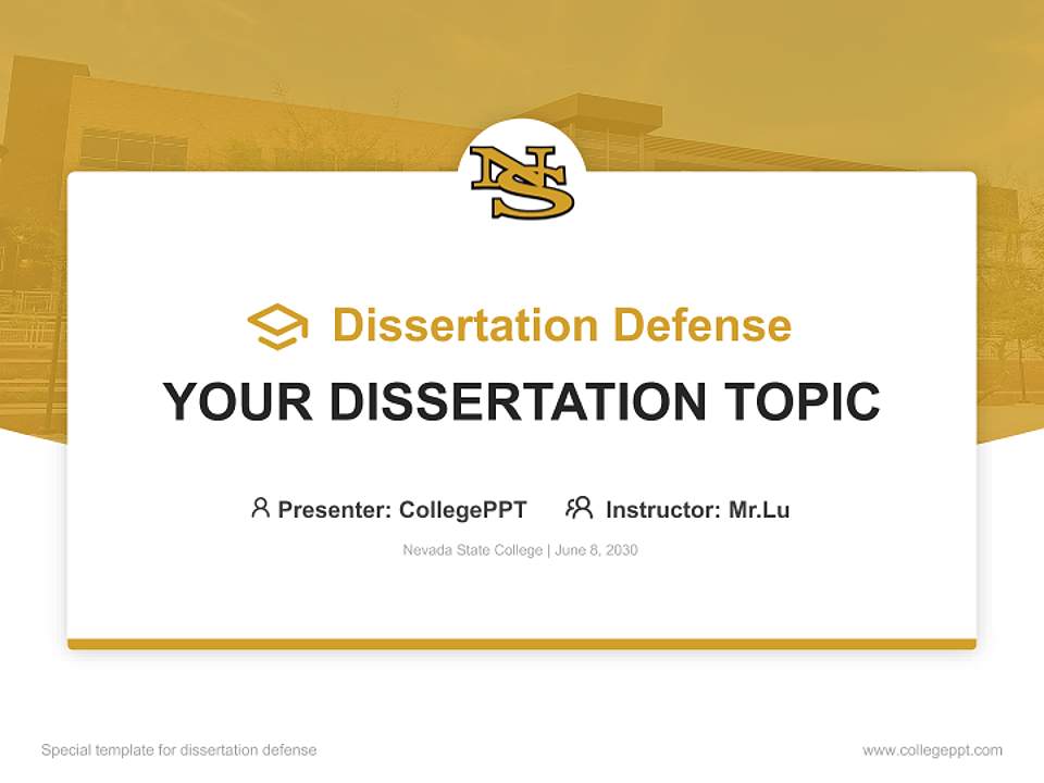 Nevada State College Graduation Thesis Defense PPT Template4:3 ratio PPT effect preview image7