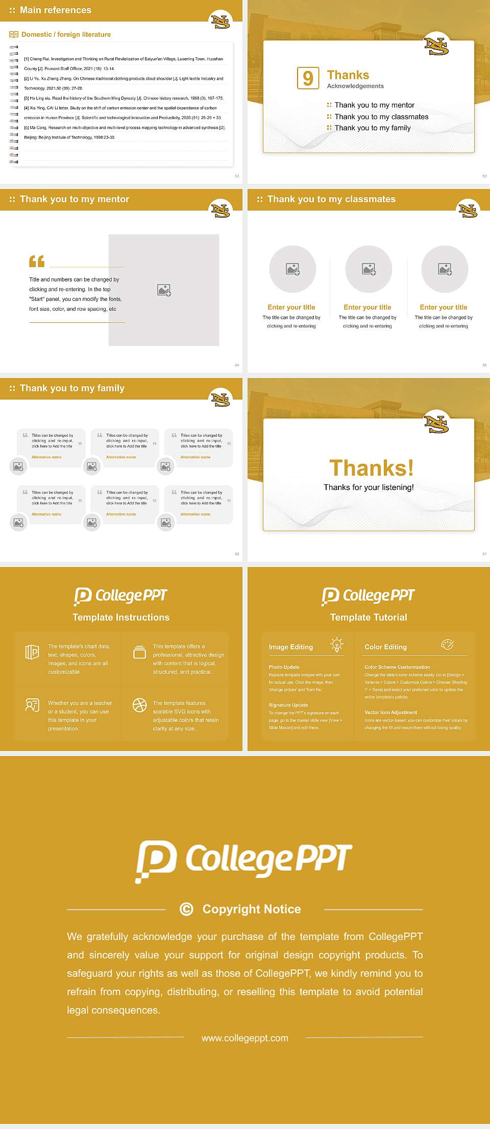 Nevada State College Graduation Thesis Defense PPT Template4:3 ratio PPT effect preview image7