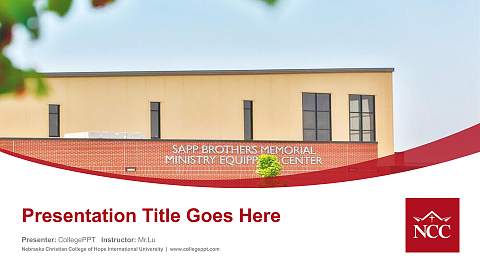 Nebraska Christian College of Hope International University Course/Courseware Creation PPT Template