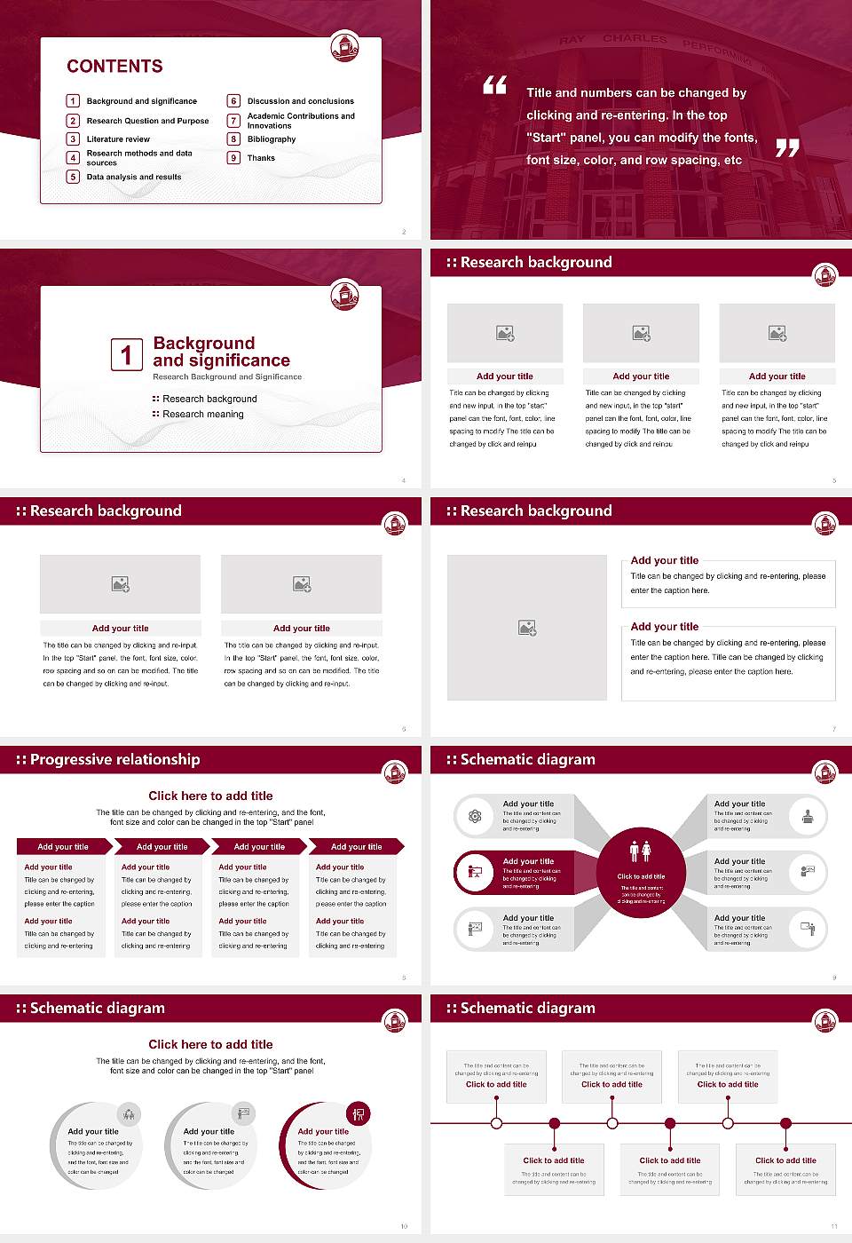 Morehouse College Graduation Thesis Defense PPT Template16:9 ratio PPT effect preview image2