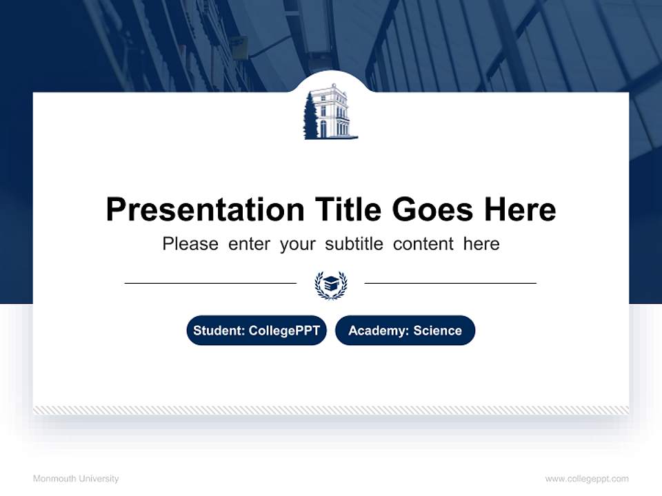 Monmouth University National Scholarship Defense PPT Template4:3 ratio PPT effect preview image4