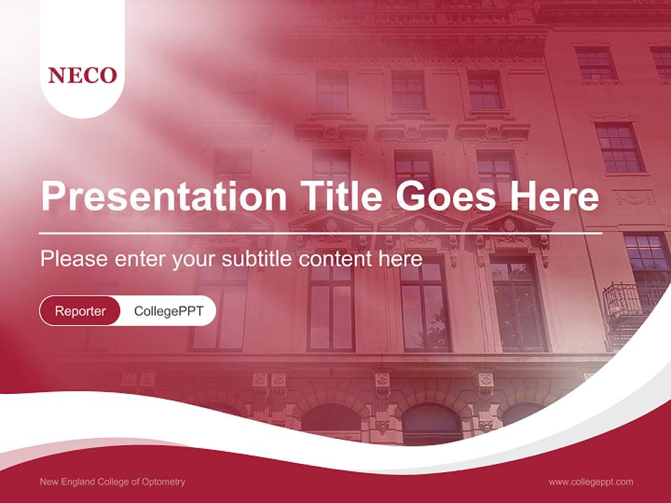 New England College of Optometry Lecture Sharing and Networking Event PPT Template4:3 ratio PPT effect preview image4