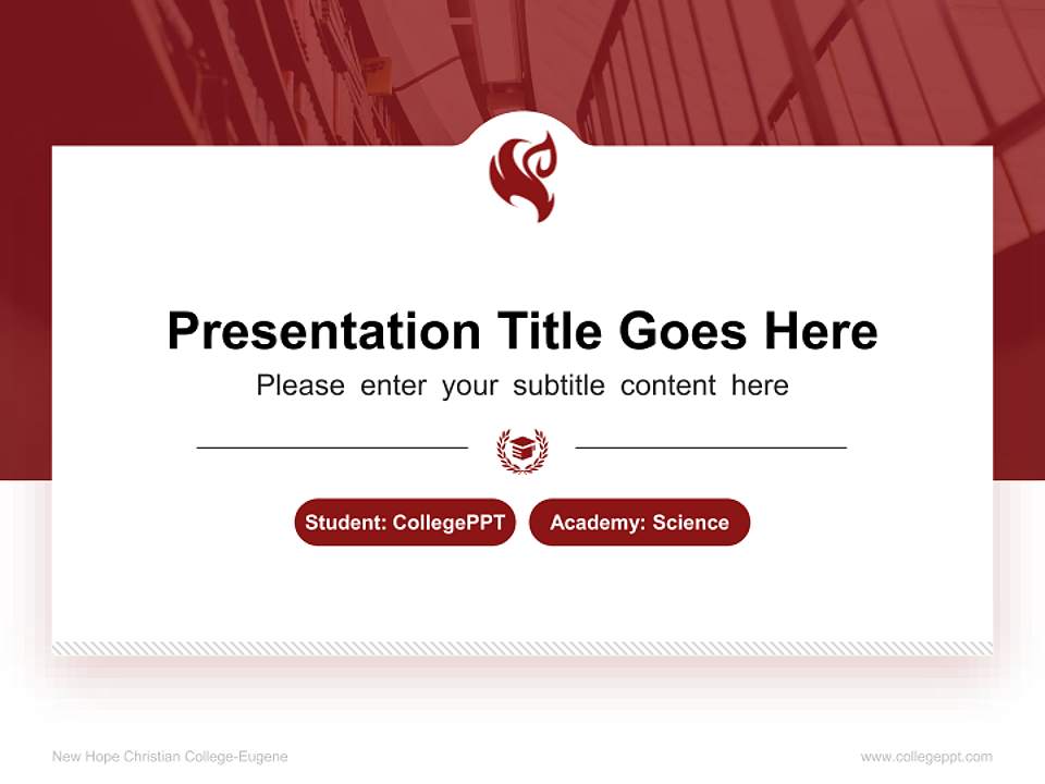 New Hope Christian College-Eugene National Scholarship Defense PPT Template4:3 ratio PPT effect preview image4