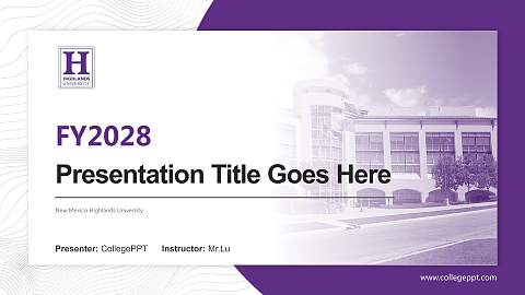 New Mexico Highlands University Academic Presentation/Research Findings Report PPT Template