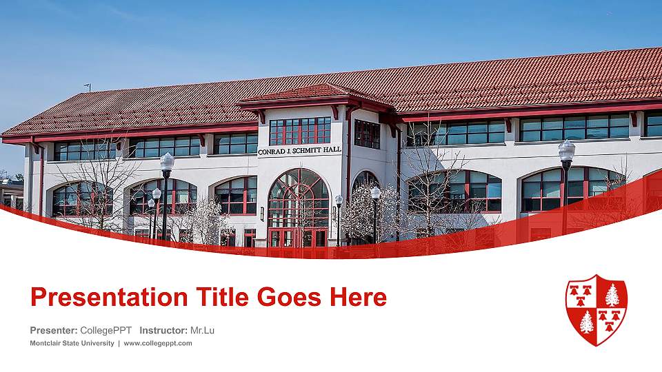 Montclair State University Course/Courseware Creation PPT Template16:9 ratio PPT effect preview image