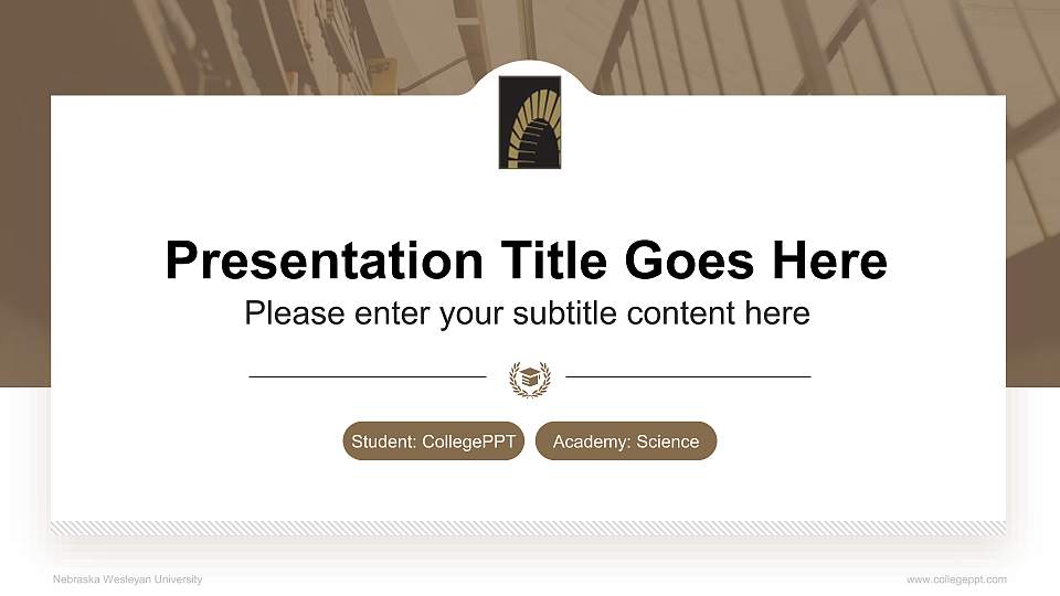Nebraska Wesleyan University National Scholarship Defense PPT Template16:9 ratio PPT effect preview image