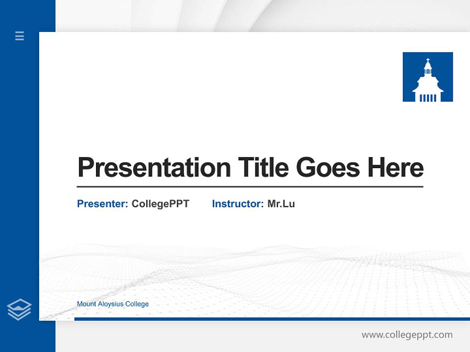 Mount Aloysius College Thesis Proposal/Graduation Defense PPT Template4:3 ratio PPT effect preview image5