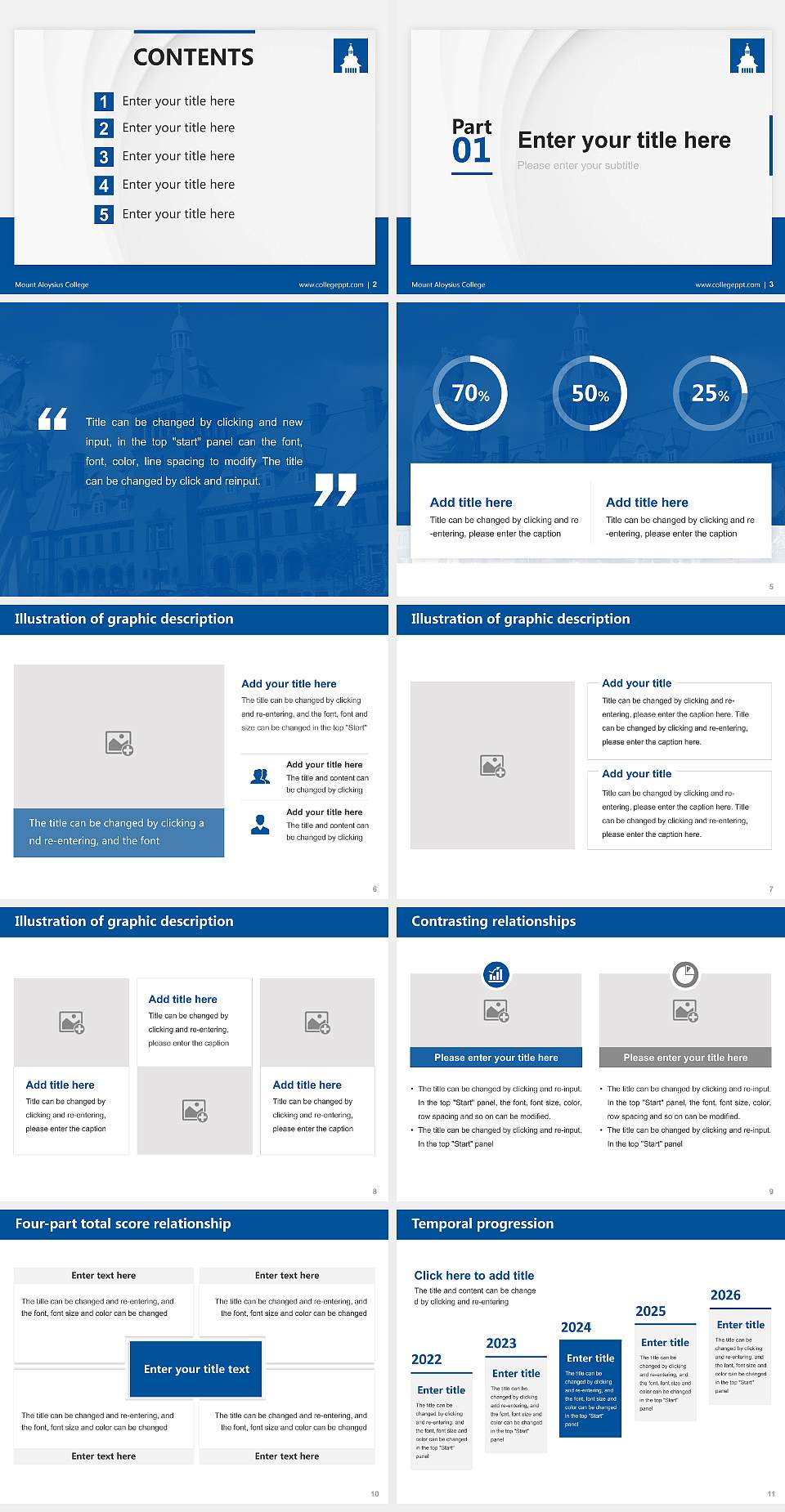 Mount Aloysius College Thesis Proposal/Graduation Defense PPT Template4:3 ratio PPT effect preview image2