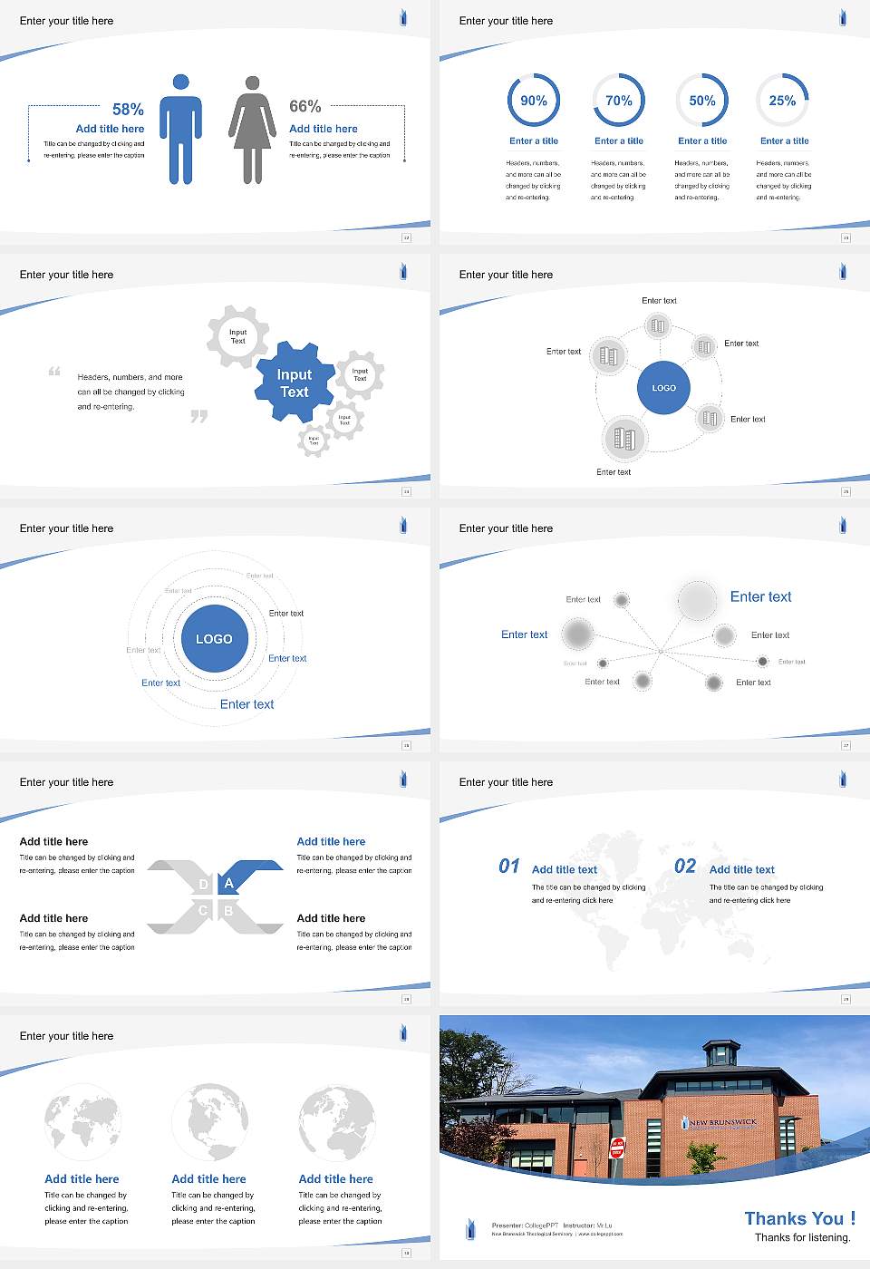 New Brunswick Theological Seminary Course/Courseware Creation PPT Template16:9 ratio PPT effect preview image4