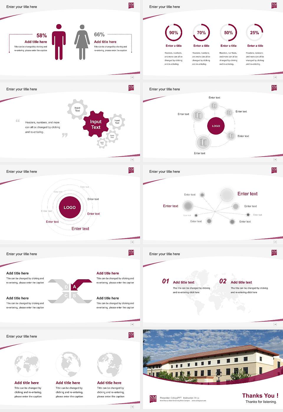 New Mexico State University-Main Campus Course/Courseware Creation PPT Template16:9 ratio PPT effect preview image4