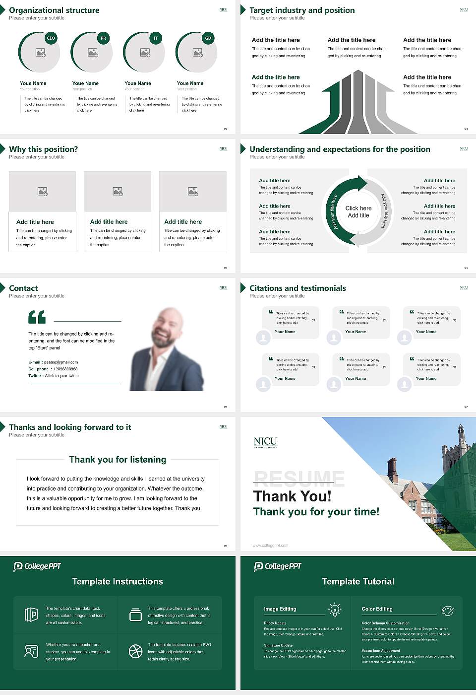 New Jersey City University Resume PPT Template16:9 ratio PPT effect preview image4