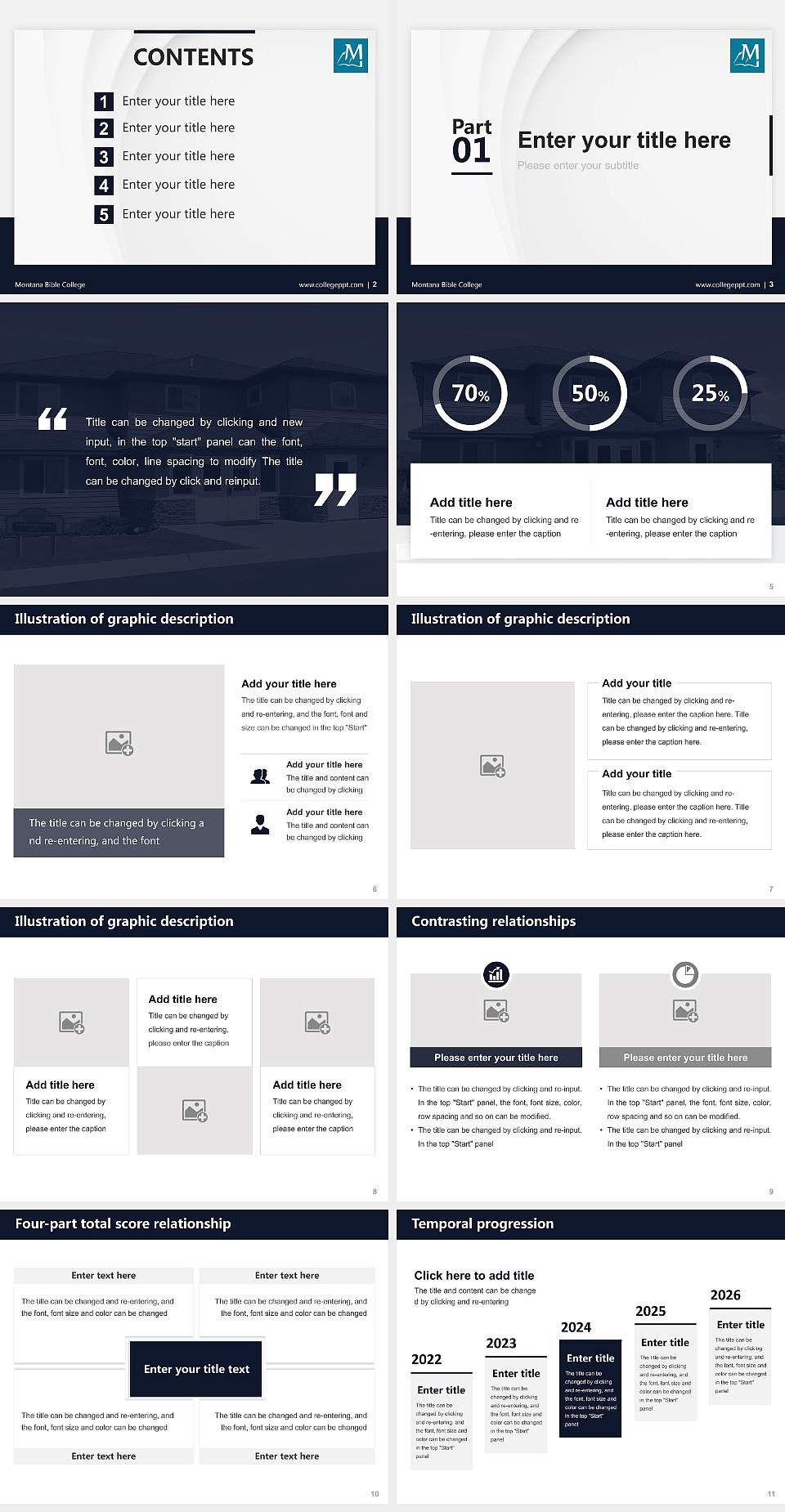Montana Bible College Thesis Proposal/Graduation Defense PPT Template4:3 ratio PPT effect preview image2