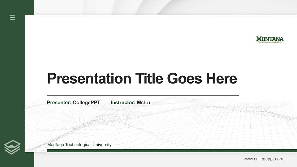 Montana Technological University Thesis Proposal/Graduation Defense PPT Template16:9 ratio PPT effect preview image1