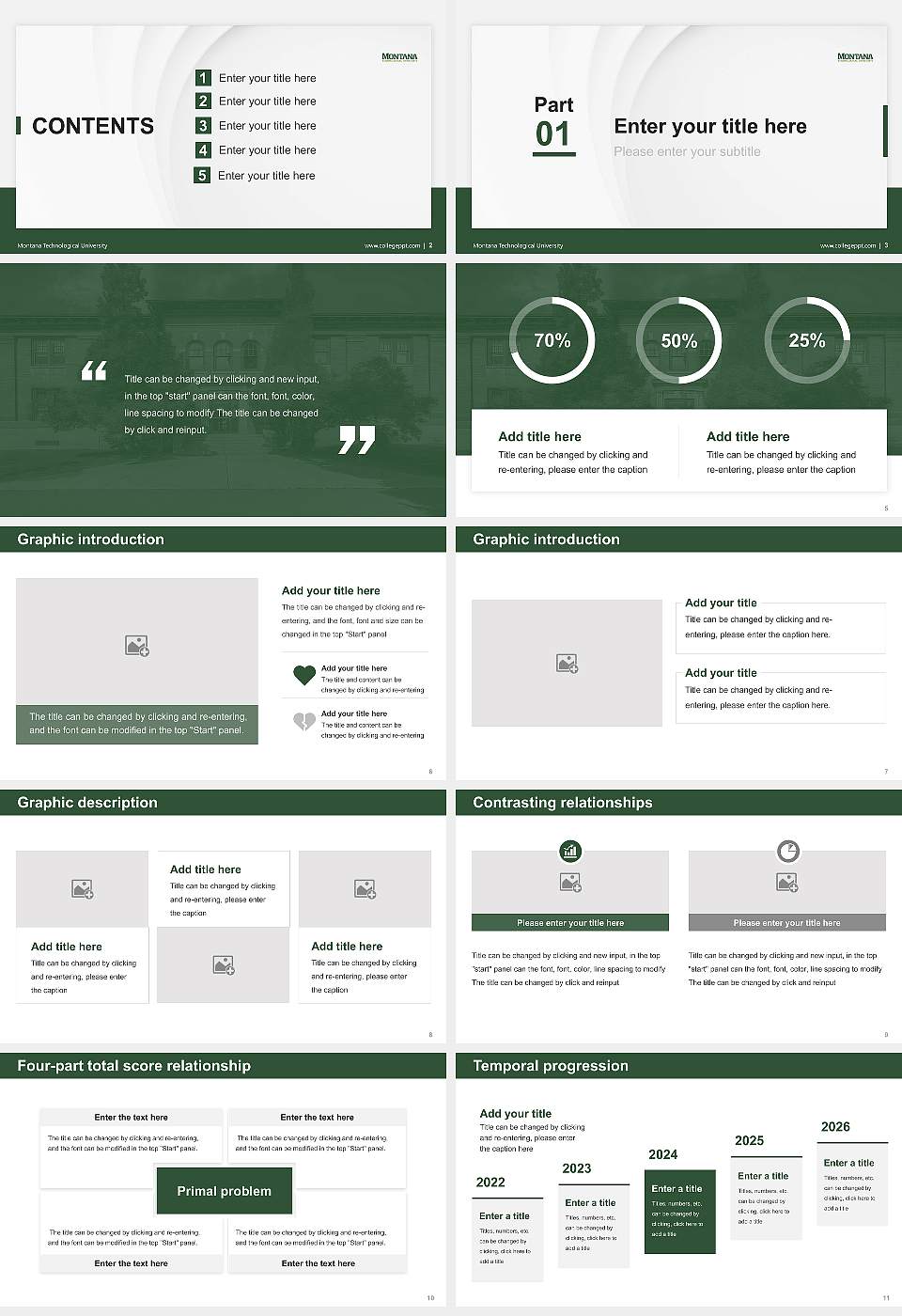 Montana Technological University Thesis Proposal/Graduation Defense PPT Template16:9 ratio PPT effect preview image2