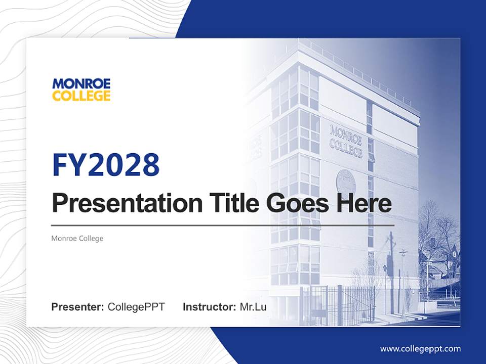 Monroe College Academic Presentation/Research Findings Report PPT Template4:3 ratio PPT effect preview image5