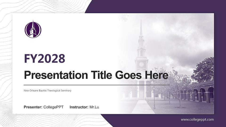 New Orleans Baptist Theological Seminary Academic Presentation/Research Findings Report PPT Template16:9 ratio PPT effect preview image
