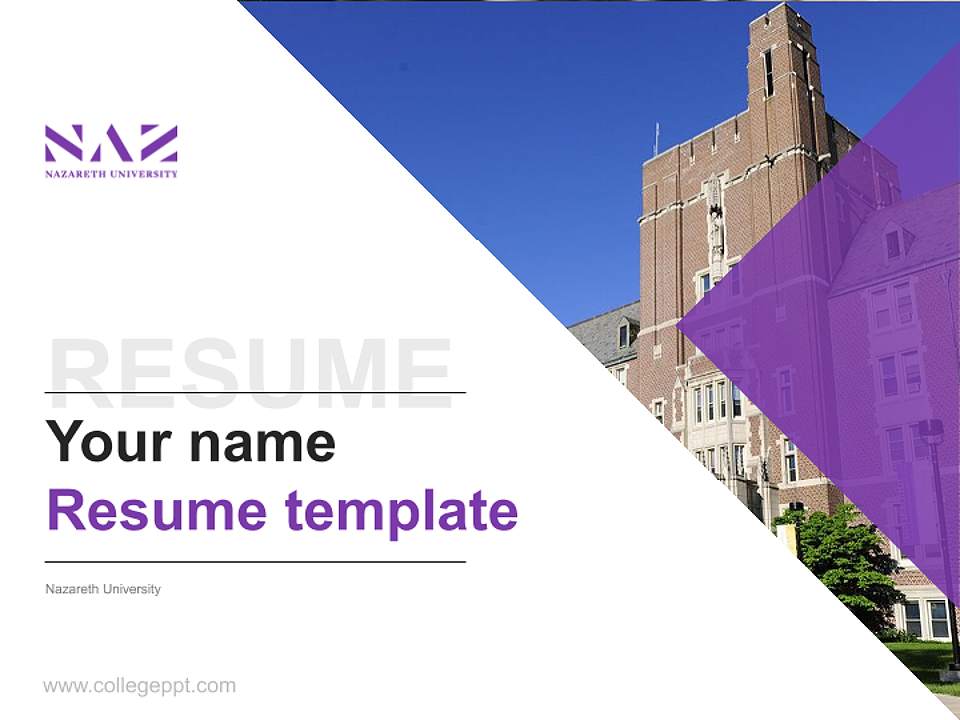 Nazareth University Resume PPT Template4:3 ratio PPT effect preview image5