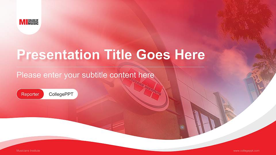 Musicians Institute Lecture Sharing and Networking Event PPT Template16:9 ratio PPT effect preview image1