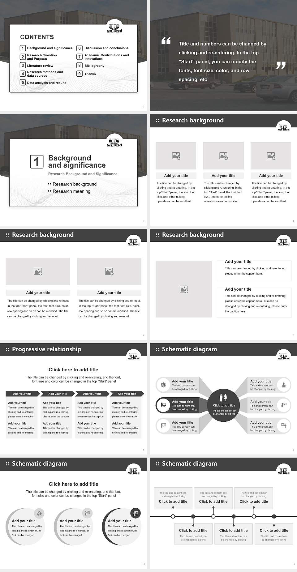 Ner Israel Rabbinical College Graduation Thesis Defense PPT Template4:3 ratio PPT effect preview image2