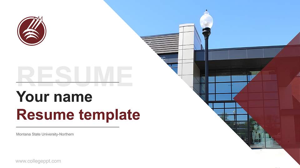 Montana State University-Northern Resume PPT Template16:9 ratio PPT effect preview image