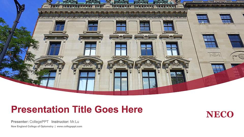 New England College of Optometry Course/Courseware Creation PPT Template16:9 ratio PPT effect preview image