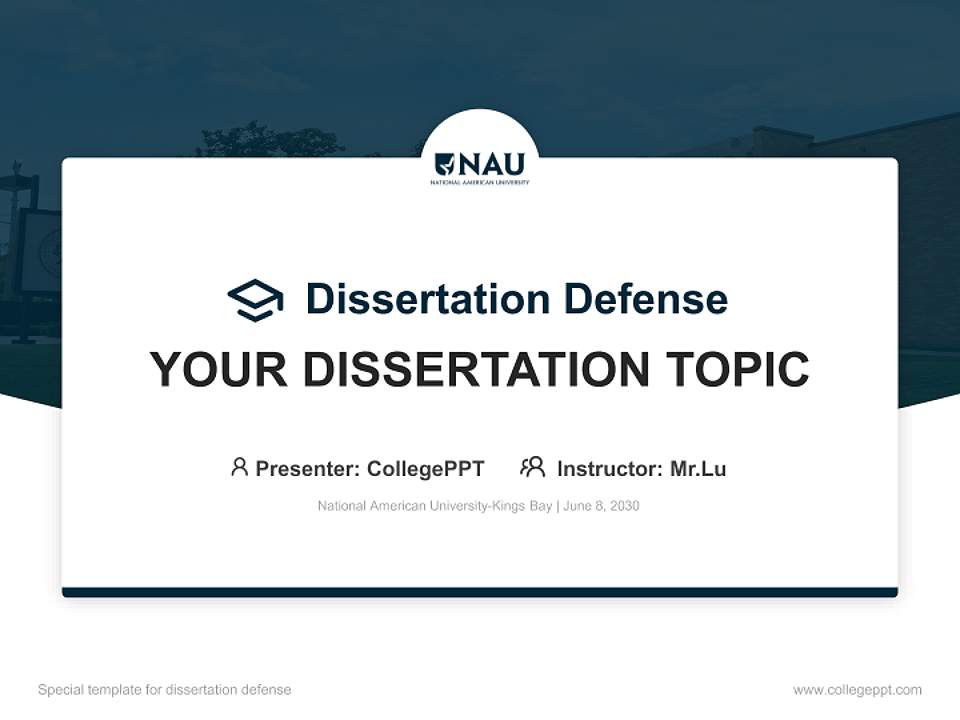 National American University-Kings Bay Graduation Thesis Defense PPT Template4:3 ratio PPT effect preview image7
