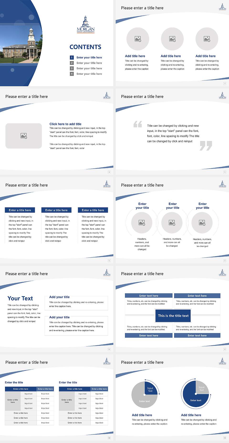 Morgan State University Course/Courseware Creation PPT Template4:3 ratio PPT effect preview image2