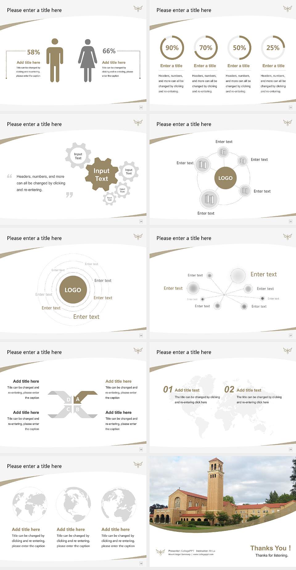 Mount Angel Seminary Course/Courseware Creation PPT Template4:3 ratio PPT effect preview image4
