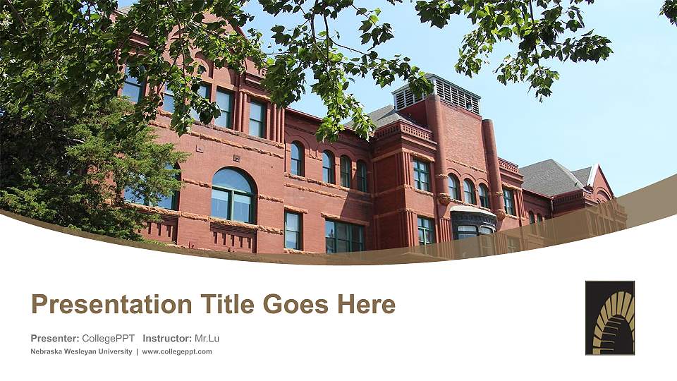 Nebraska Wesleyan University Course/Courseware Creation PPT Template16:9 ratio PPT effect preview image