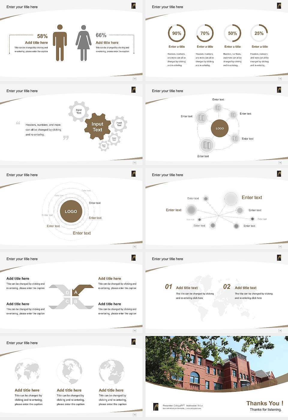 Nebraska Wesleyan University Course/Courseware Creation PPT Template16:9 ratio PPT effect preview image4